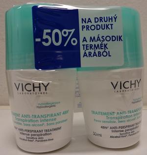 Vichy Deo Roll-on intense 48h - antiperspirant proti nadměrnému pocení DUOPACK 2X50ml