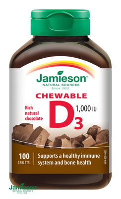 JAMIESON Vitamín D3 1000IU čokoláda cucací tbl.100 - 1