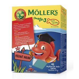 Mollers Omega 3 Želé rybičky 45ks malinová příchuť - 1