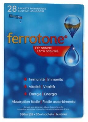 Ferrotone 100% přírodní zdroj železa sáčky 28x20ml - 1