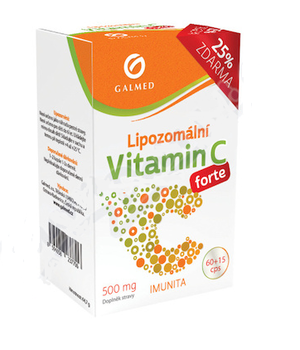 Vitamín C lipozomální forte 500mg cps.60+15 Galmed - 1